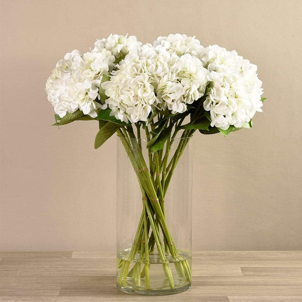 Artificial Hydrangea Arrangement in Glass Vase - Bloomr