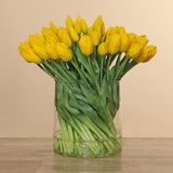 Artificial Tulip in Glass Vase - Bloomr